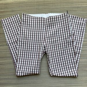 NWOT A New Day Slim Fit Checkered Ankle Pants - Light Brown & White - Target